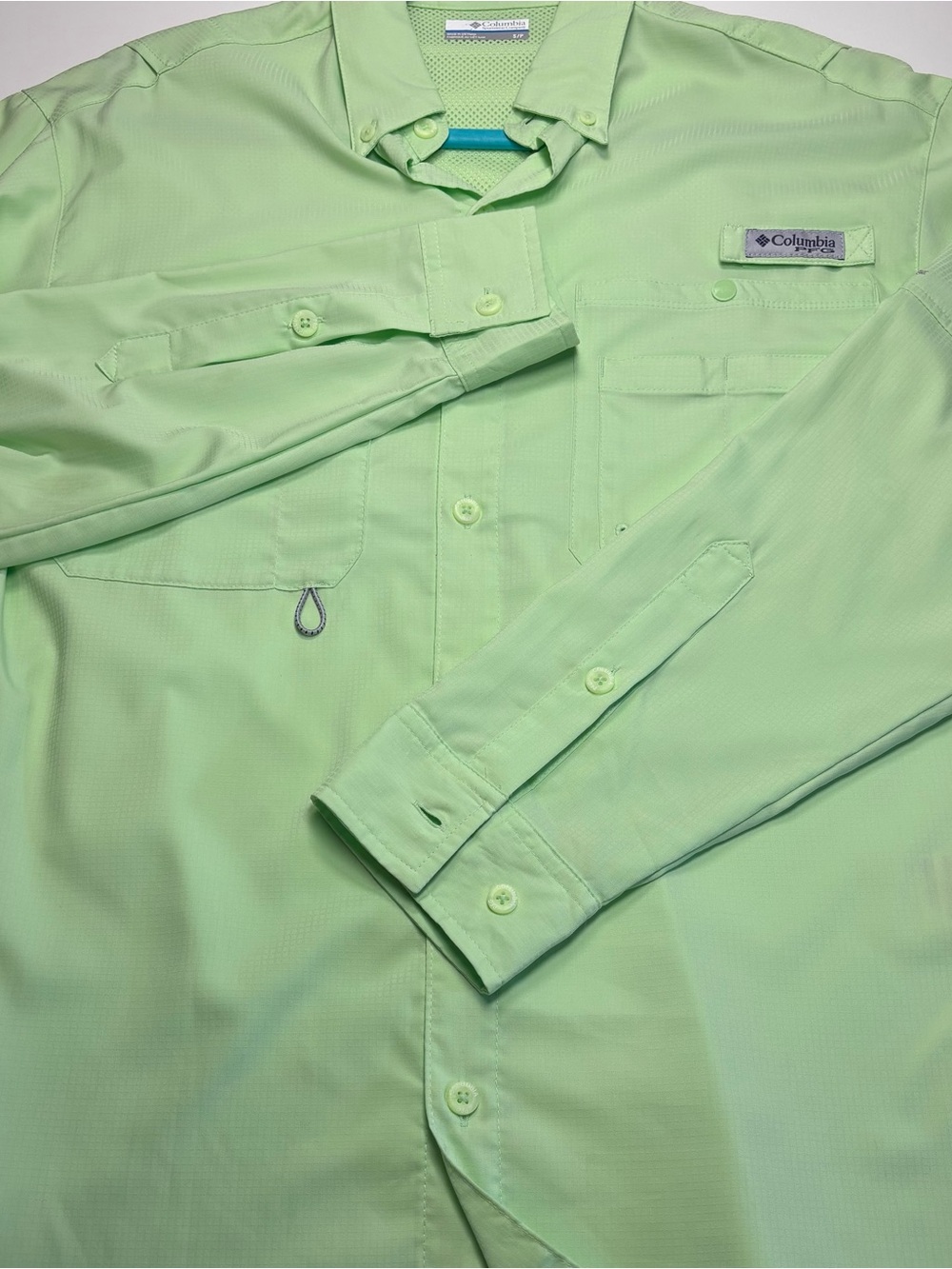 Columbia PGF Men’s Button-Down Fishing Shirt - Key West Green Size S